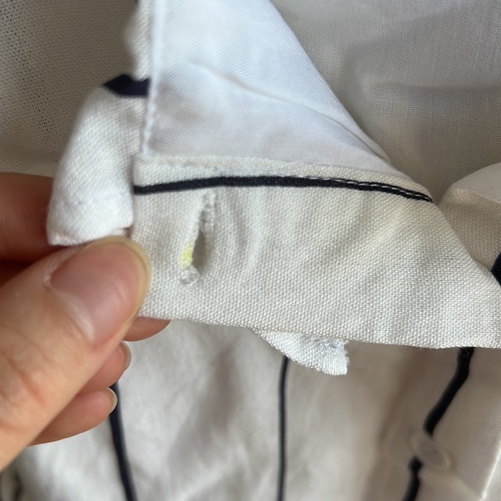 NWOT farrow white and navy stripe crop top - Picture 7 of 7